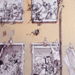 Sneak peek from “THIS IS NOT A MYSS KETA PORTRAIT”. 2019. Ink, watercolor and acrylic on wood.